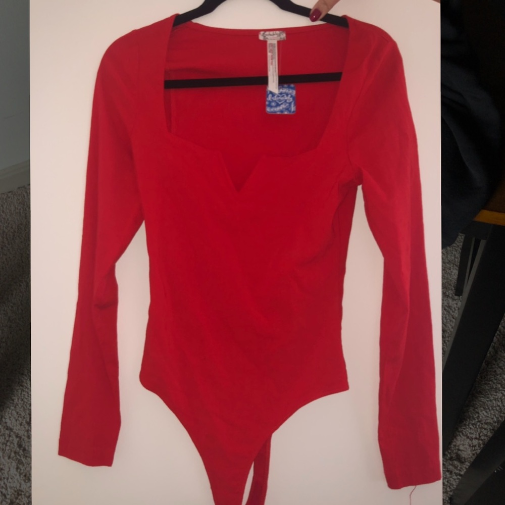 Free People Red Bodysuit